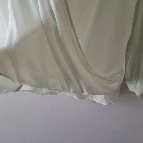 Anthropologie Maeve Mint Green Ruffle Liesel Open Shoulder Blouse S - Picture 7 of 12